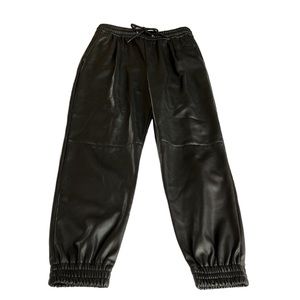 Zara Faux Leather Joggers Black Size Small